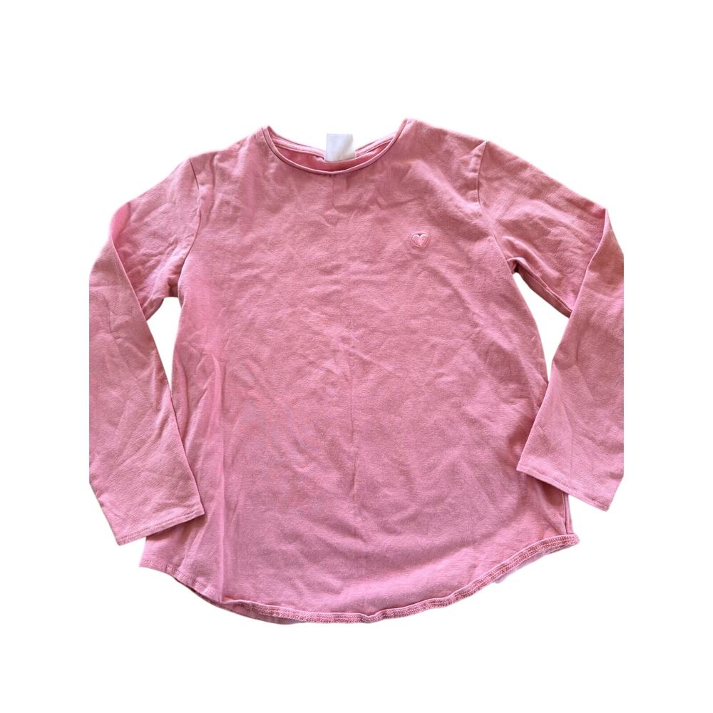Zara Heart Embroidered Pink Long Sleeve Tee Girls 7